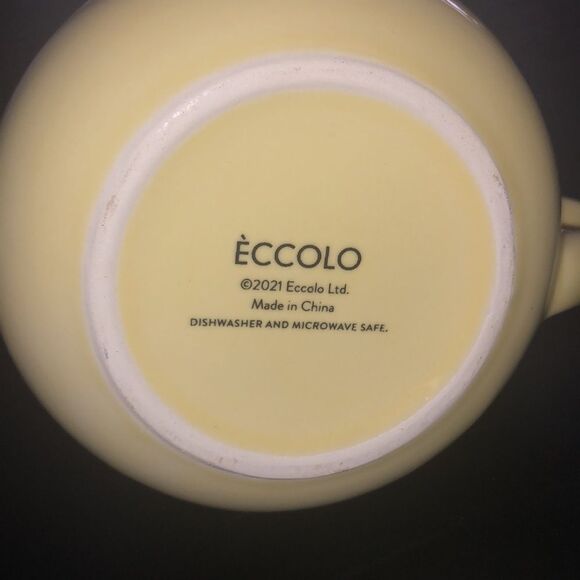 Eccolo happy spring Easter bunny rabbit pastel yellow mug with Easter egg - Picture 10 of 11